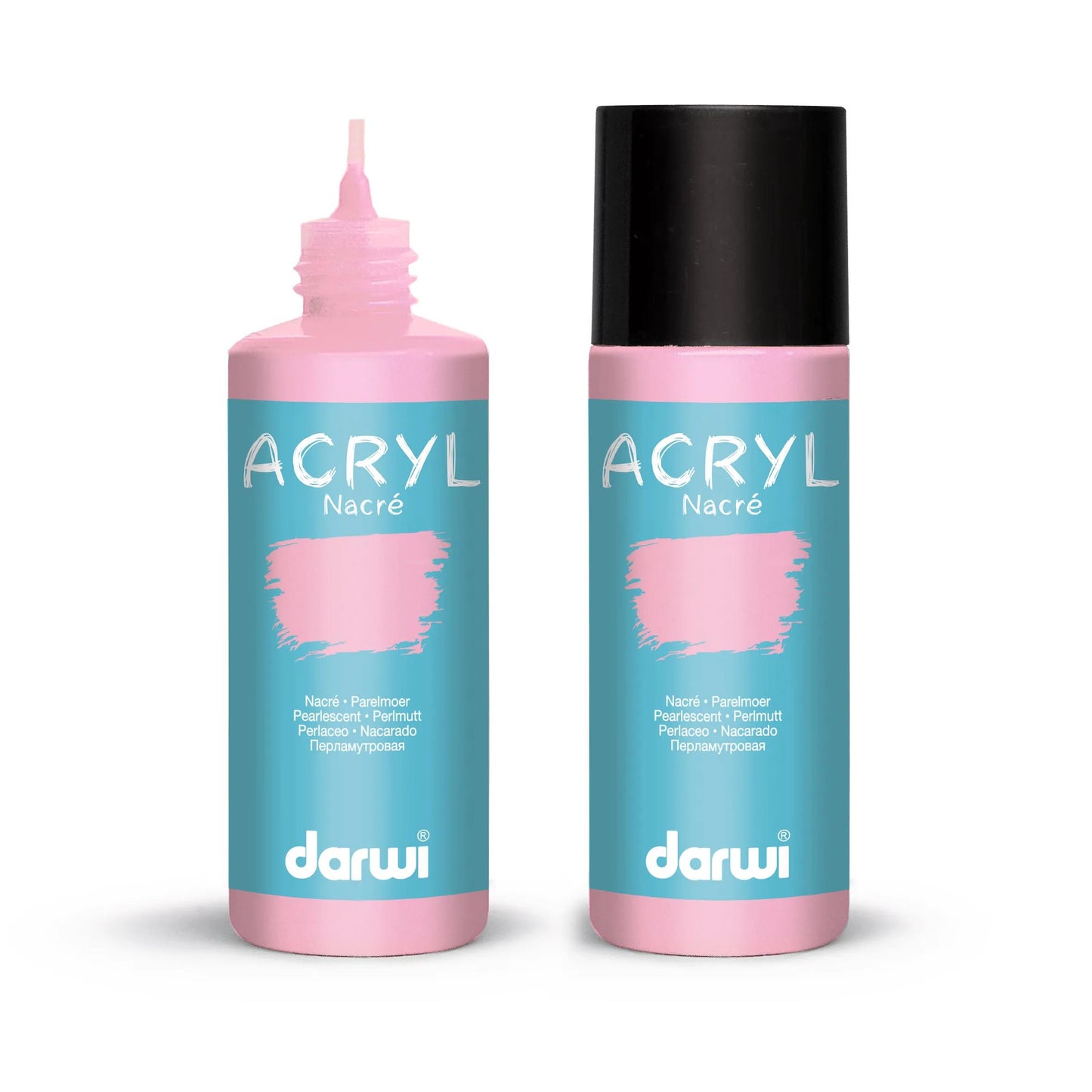 Darwi 80 ml Nacre Universal Acrylic Paint Bottle - Pink 475 (Pack x5)