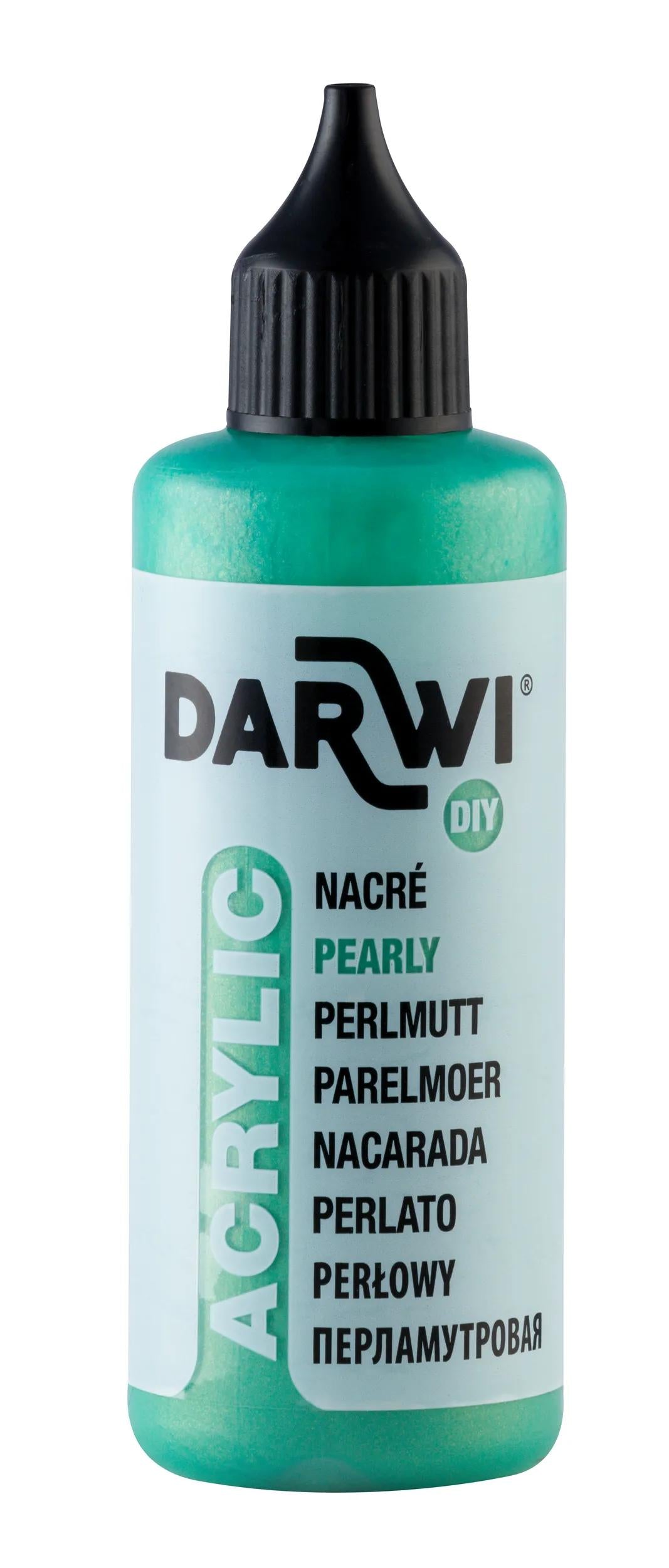 Darwi 80 ml bottle of Universal Acrylic Paint Naked - Green 600 (Pack x5)