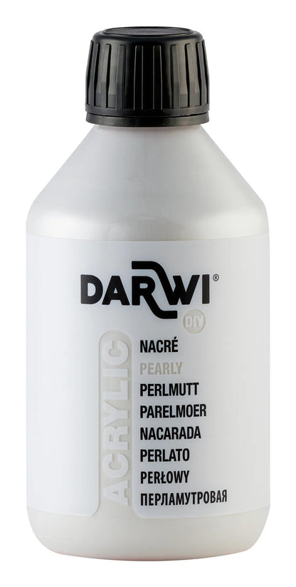 Darwi 250 ml Nacre Universal Acrylic Paint Bottle - White Nacre 085 (Pack x3)