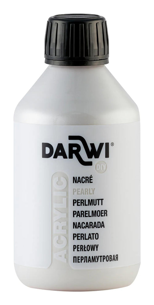 Darwi 250 ml Nacre Universal Acrylic Paint Bottle - White Nacre 085 (Pack x3)