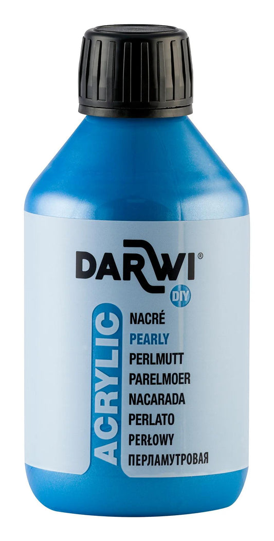 Darwi 250 ml Nacre Universal Acrylic Paint Bottle - Pearl Blue 200 (Pack x3)
