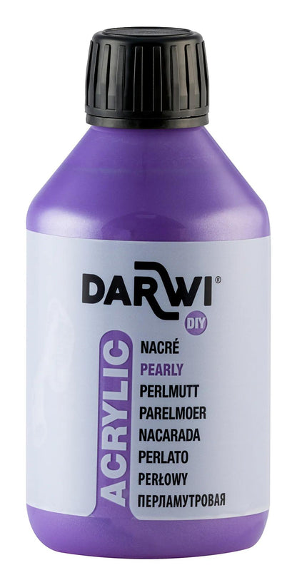 Darwi Flacon de 250 ml de Peinture Acrylique Universelle Nacrée - Lilas (Lot x3)