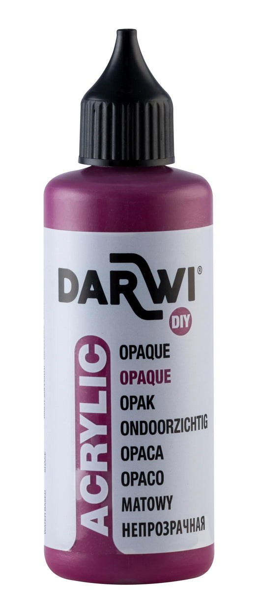 Darwi 80 ml bottle of Universal Acrylic Paint Opaque - Wine Lie 411 (Pack x5)