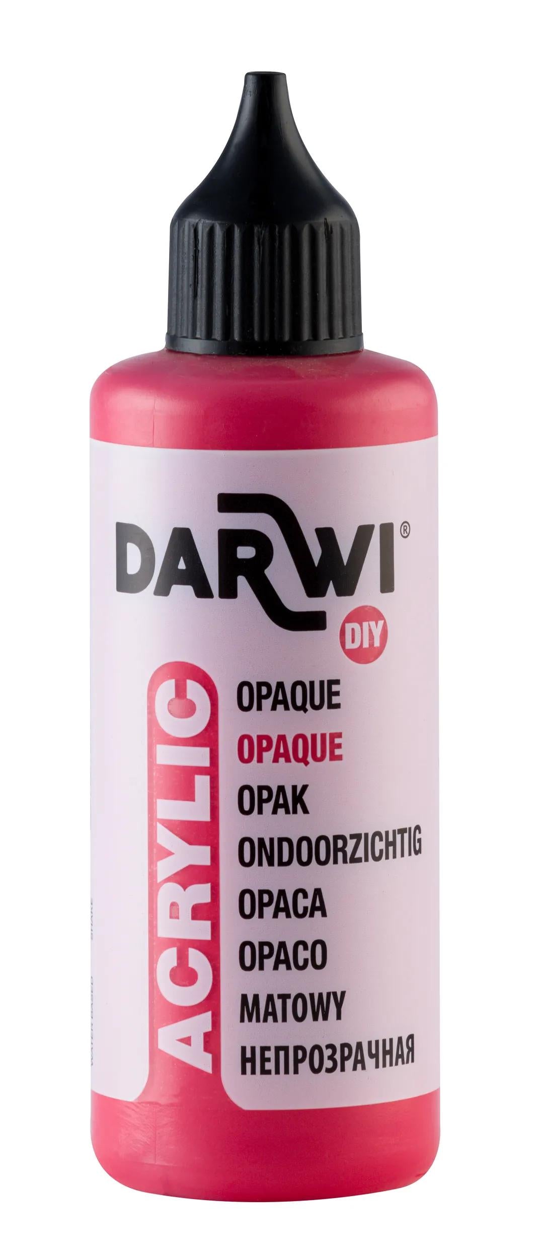 Darwi 80 ml bottle of Universal Acrylic Paint Opaque - vermilion 490 (Pack x5)