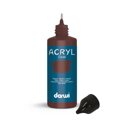 Darwi 80 ml bottle of Universal Opaque Acrylic Painting - Chocolate 801 (Pack x5)