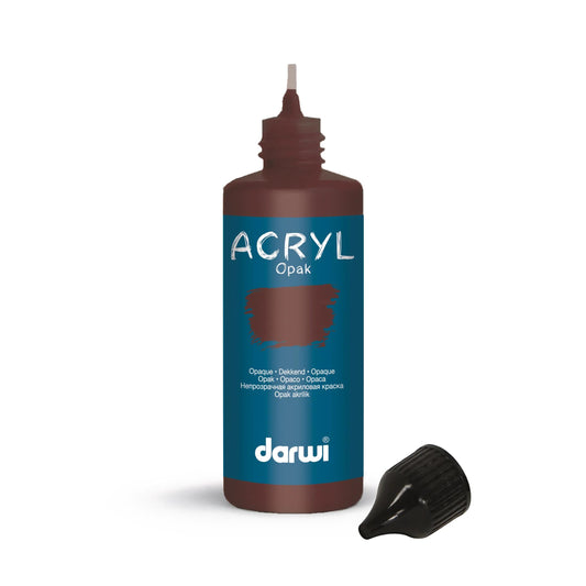 Darwi 80 ml bottle of Universal Opaque Acrylic Painting - Chocolate 801 (Pack x5)