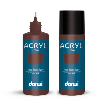 Darwi 80 ml bottle of Universal Opaque Acrylic Painting - Chocolate 801 (Pack x5)