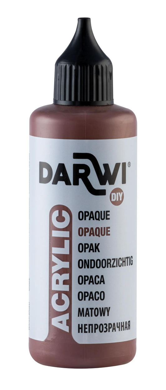 Darwi 80 ml bottle of Universal Opaque Acrylic Painting - Dark Brown 805 (Pack x5)
