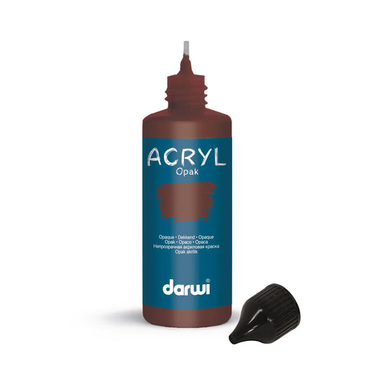 Darwi 80 ml bottle of Universal Acrylic Paint Opaque - Burned Siena 842 (Pack x5)