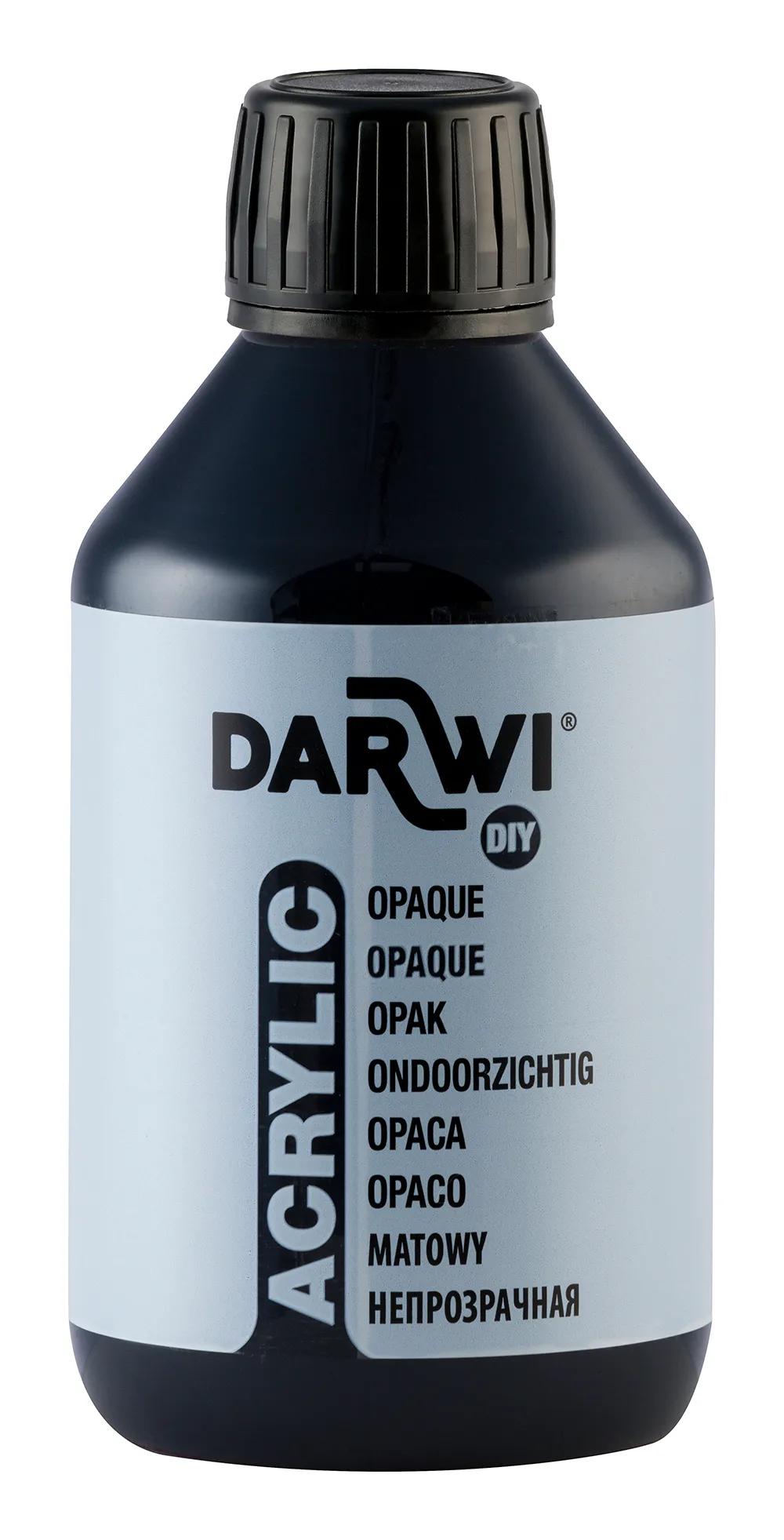 Darwi 250 ml bottle of Universal Opaque Acrylic Painting - Black 100 (Pack x3)