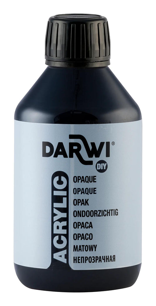 Darwi 250 ml bottle of Universal Opaque Acrylic Painting - Black 100 (Pack x3)