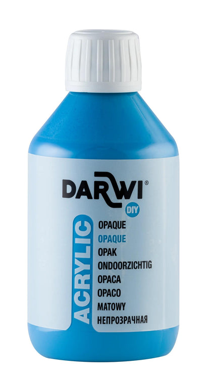 Darwi bottiglia da 250 ml di pittura acrilica universale Opaque - Blu (Pacchetto x3)