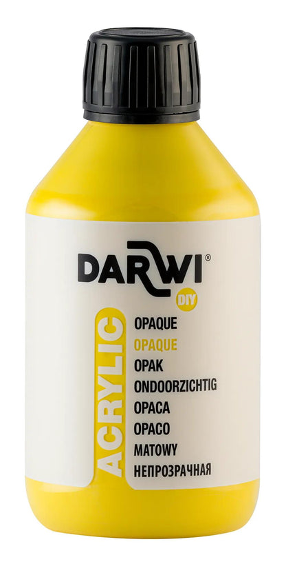 Darwi 250 ml Flasche Universal Opaque Acryl Malerei - gelbe Sonne (Paket x3)