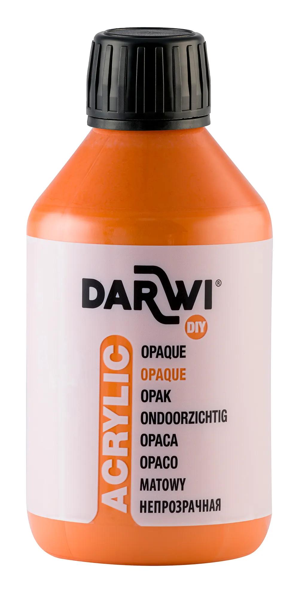 Darwi 250 ml bottle of Universal Opaque Acrylic Paint - Orange 752 (Pack x3)