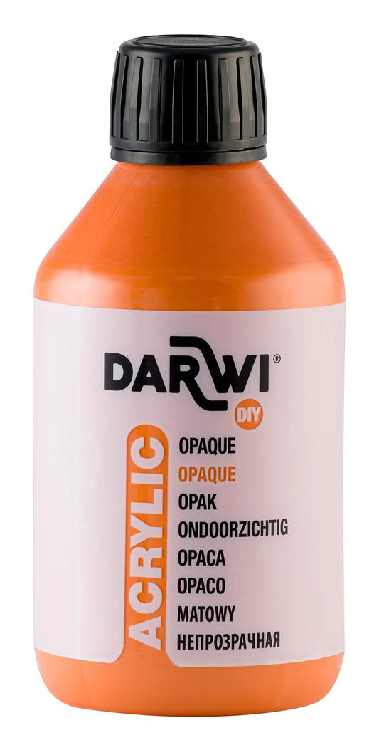 Darwi 250 ml bottle of Universal Opaque Acrylic Paint - Orange 752 (Pack x3)