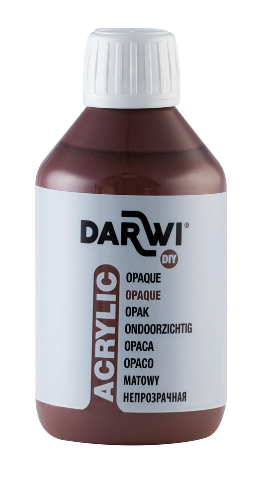 Darwi 250 ml bottle of Universal Opaque Acrylic Painting - Dark Brown 805 (Pack x3)