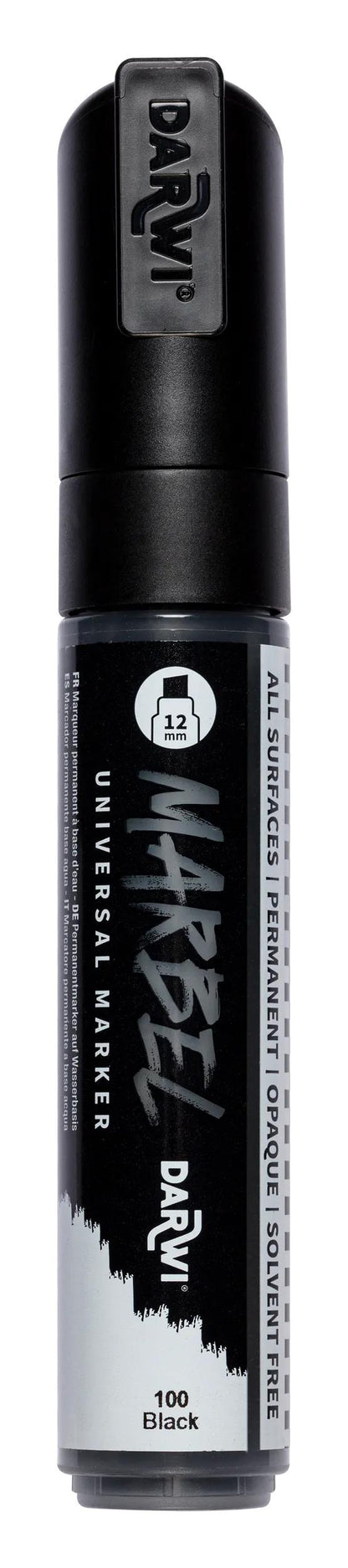 MARBEL Universal Marker Pointe Biseau Large 12mm - Black 100 (Pack x3)