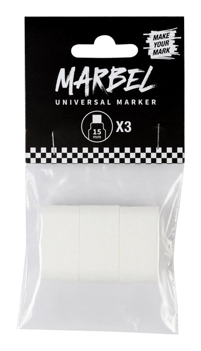 MARBEL Replacement tips markers 15mm (3 pieces) (Pack x5)