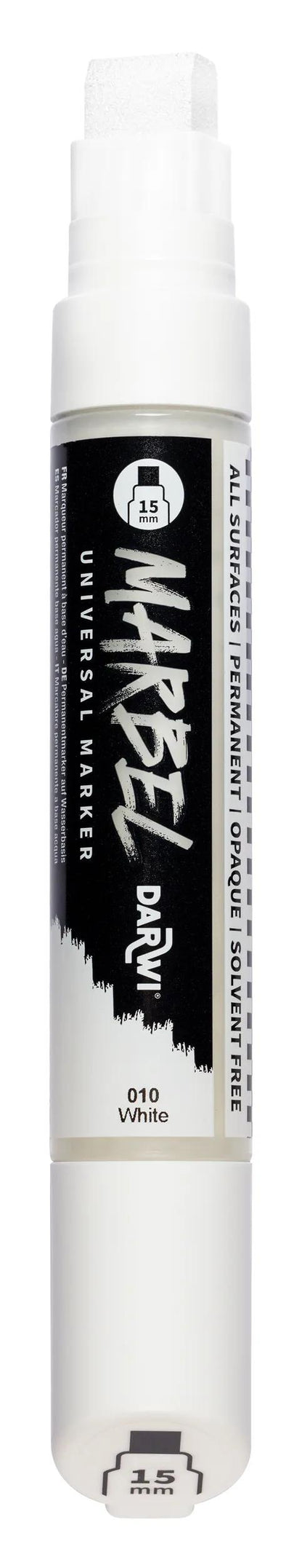 MARBEL Universal Marker Point Rectangular Large 15mm - White 010 (Pack x3)