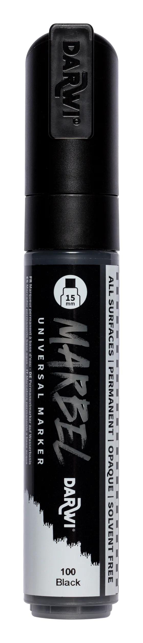 MARBEL Universal Marker Point Rectangular Large 15mm - Black 100 (Pack x3)