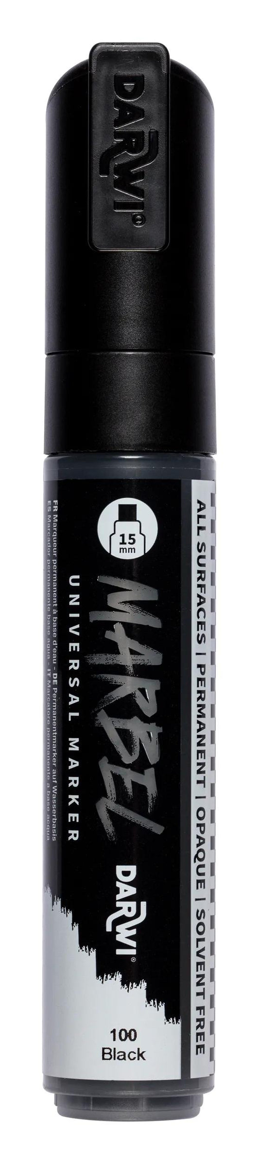 MARBEL Universal Marker Point Rectangular Large 15mm - Black 100 (Pack x3)