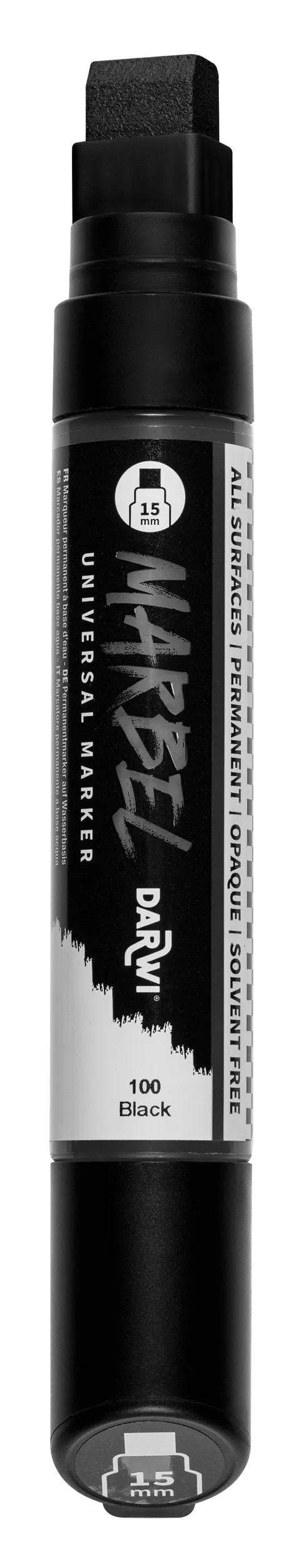MARBEL Universal Marker Point Rectangular Large 15mm - Black 100 (Pack x3)