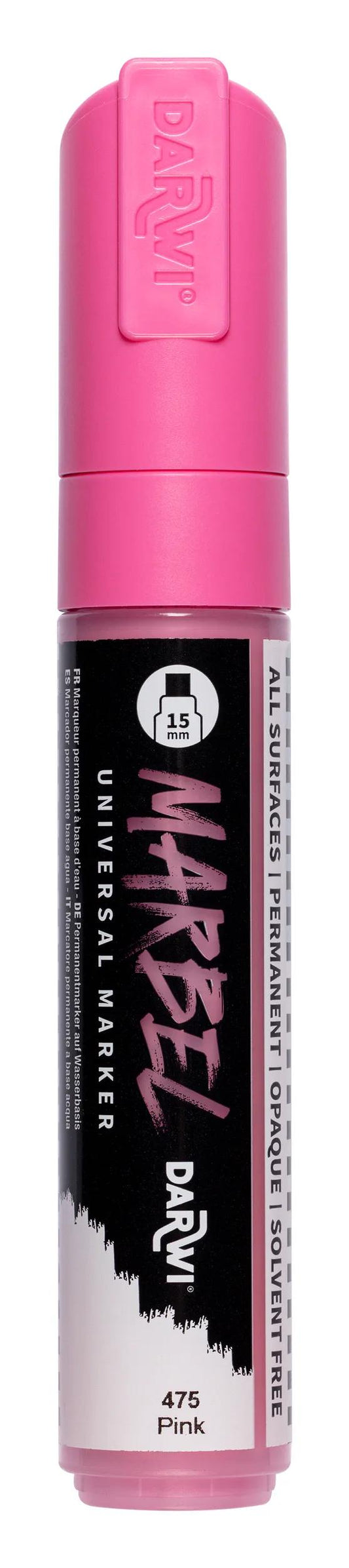 MARBEL Universal Marker Point Rectangular Large 15mm - Pink 475 (Pack x3)