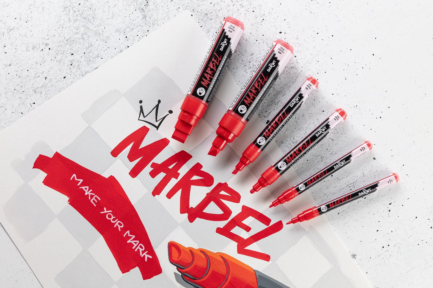 MARBEL Universal Marker Point Rectangular Large 15mm - Coquelicot 480 (Pack x3)