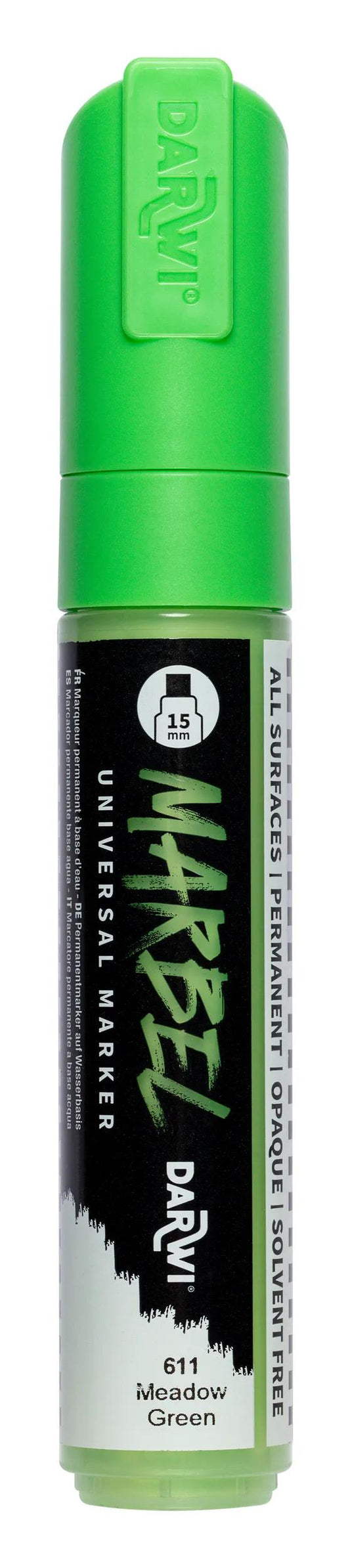MARBEL Universal Marker Rectangular Pointe Large 15mm - Green Prairie 611 (Pack x3)