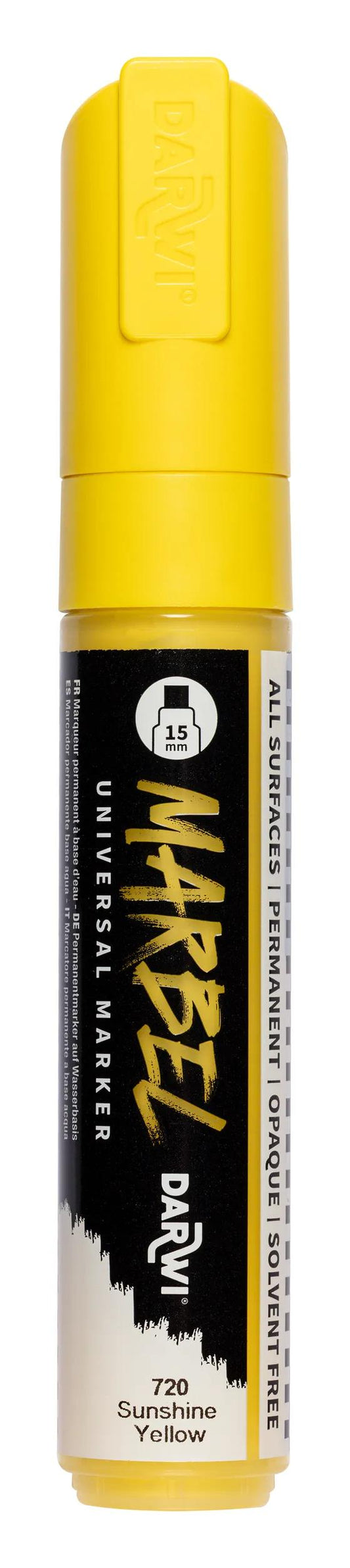 MARBEL Universal Marker Point Rectangular Large 15mm - Yellow Sun 720 (Pack x3)