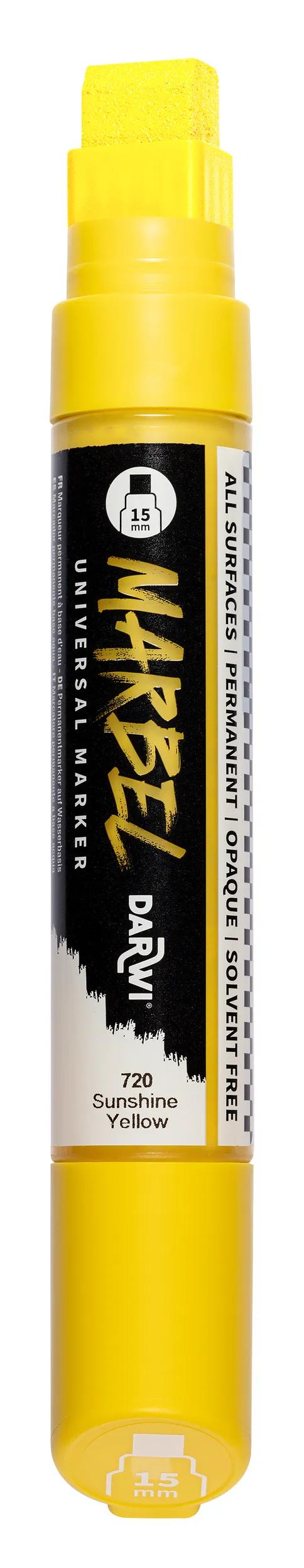 MARBEL Universal Marker Point Rectangular Large 15mm - Yellow Sun 720 (Pack x3)