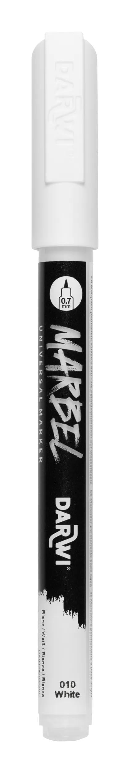 MARBEL Universal Point Marker Extra Fine 0.7mm - White 010 (Pack x6)