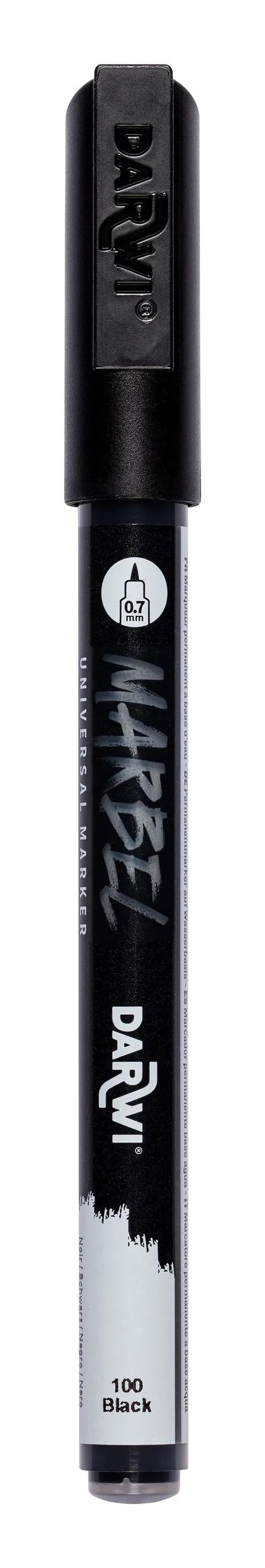 MARBEL Universal Point Marker Extra Fine 0.7mm - Black 100 (Pack x6)