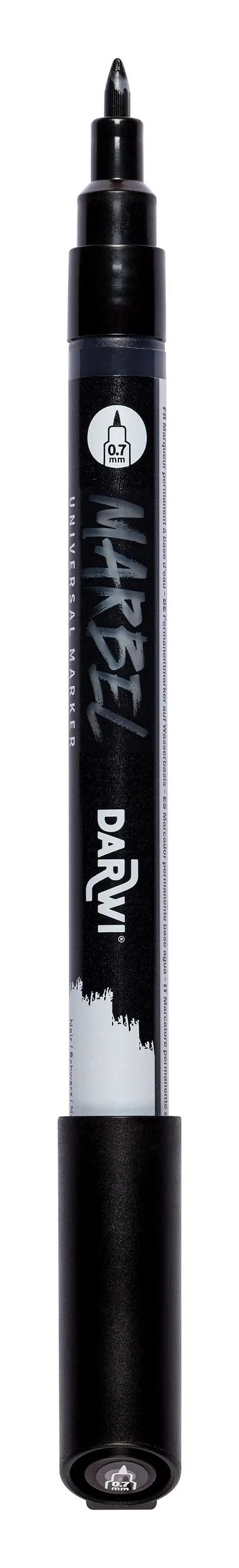 MARBEL Universal Point Marker Extra Fine 0.7mm - Black 100 (Pack x6)