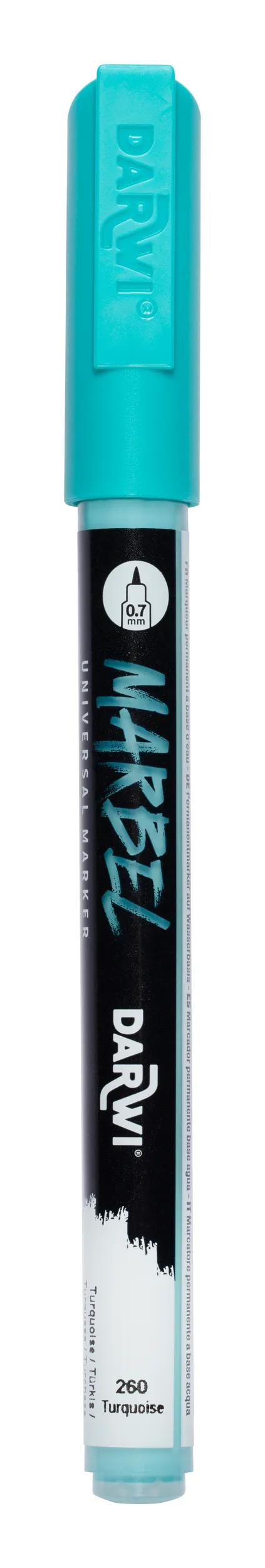 MARBEL Universal Pointe Pointue Marker Extra Fine 0.7mm - Turquoise 260 (Pack x6)