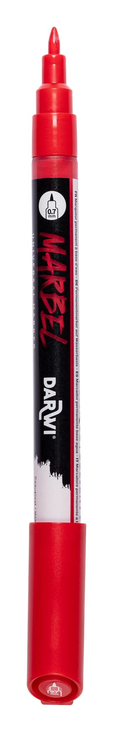 MARBEL Universal Marker Pointe Pointue Extra Fine 0.7mm - Coquelicot 480 (Pack x6)