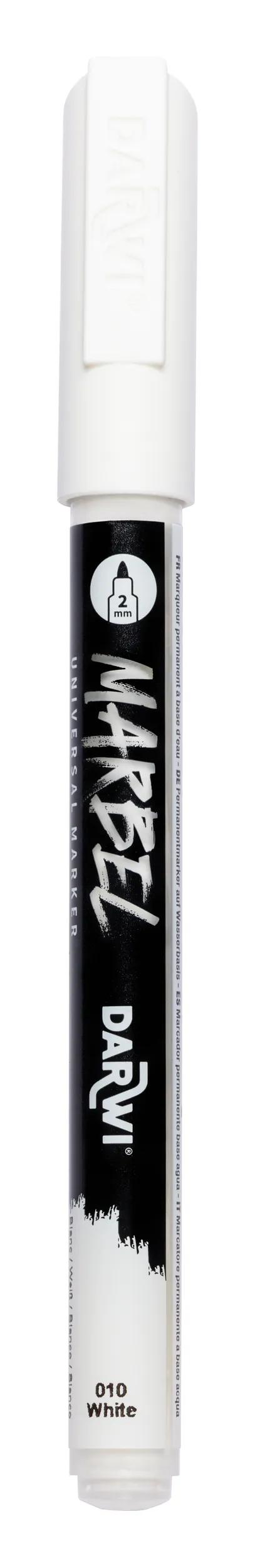 MARBEL Universal Marker Pointe Conique Fine 2mm - White 010 (Pack x6)