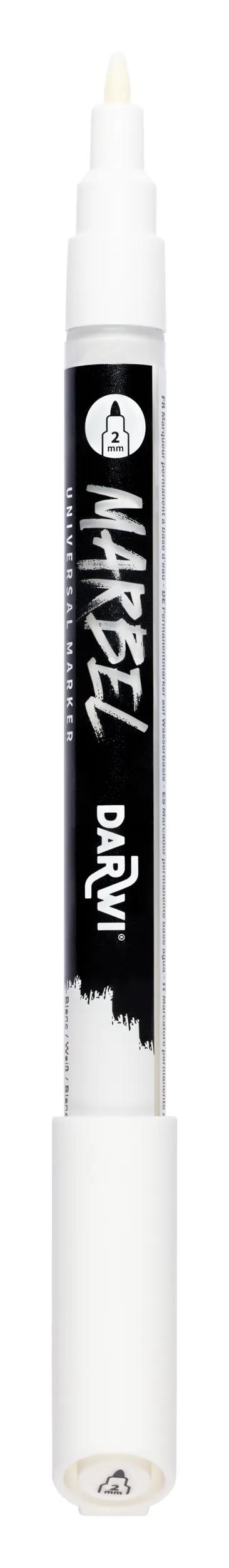 MARBEL Universal Marker Pointe Conique Fine 2mm - White 010 (Pack x6)