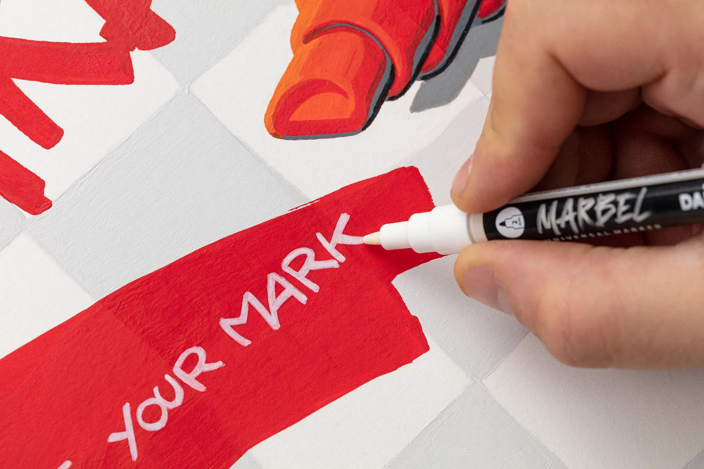 MARBEL Universal Marker Pointe Conique Fine 2mm - White 010 (Pack x6)