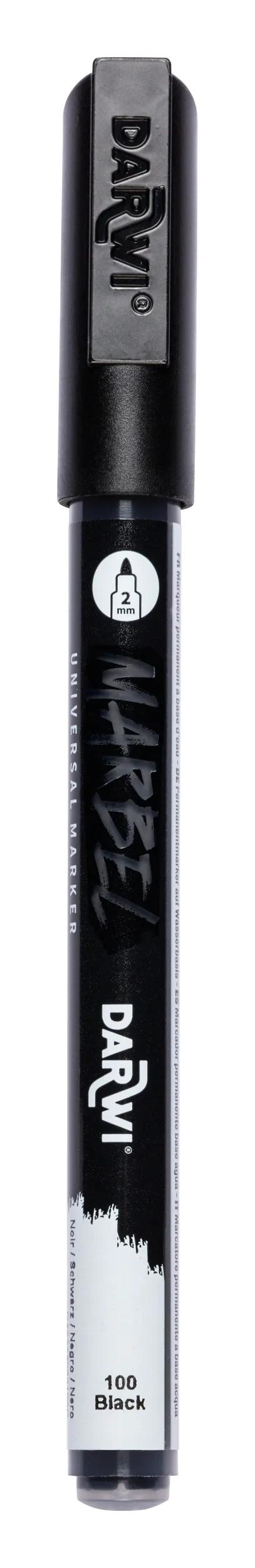 MARBEL Universal Pointe Conique Fine 2mm marker - Black 100 (Pack x6)