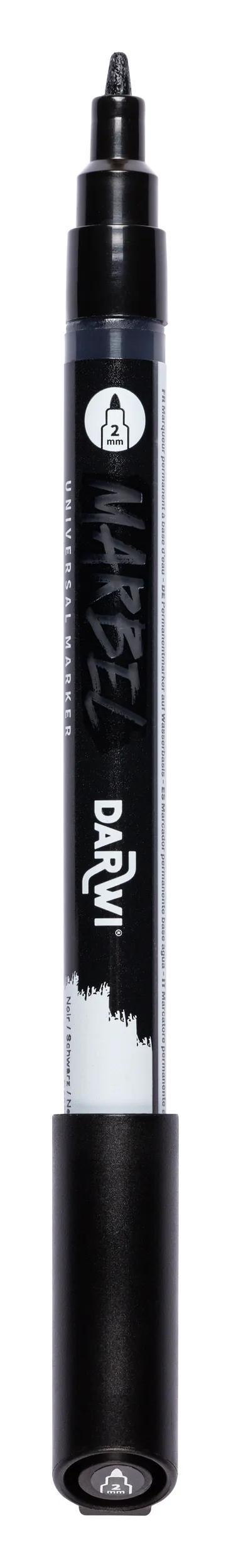 MARBEL Universal Pointe Conique Fine 2mm marker - Black 100 (Pack x6)