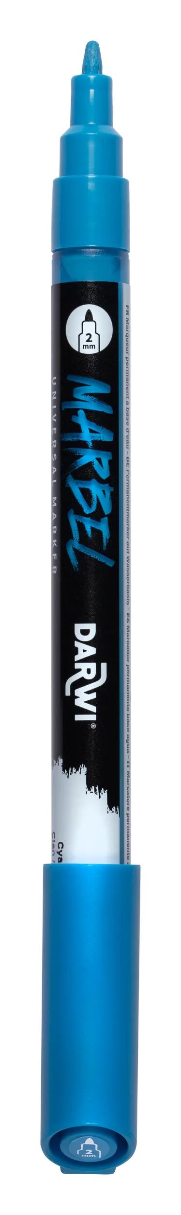 MARBEL Universal Marker Pointe Conique Fine 2mm - Cyan 246 (Pack x6)
