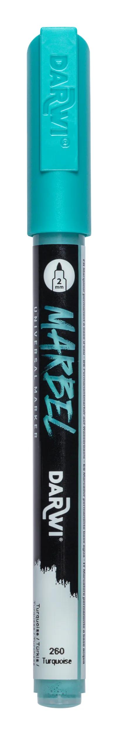 MARBEL Universal Marker Pointe Conique Fine 2mm - Turquoise 260 (Pack x6)
