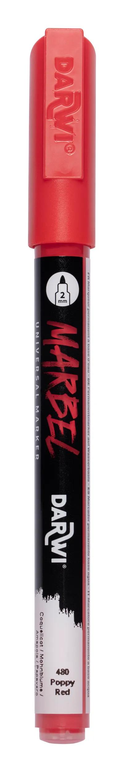 MARBEL Universal Marker Pointe Conique Fine 2mm - Coquelicot 480 (Pack x6)