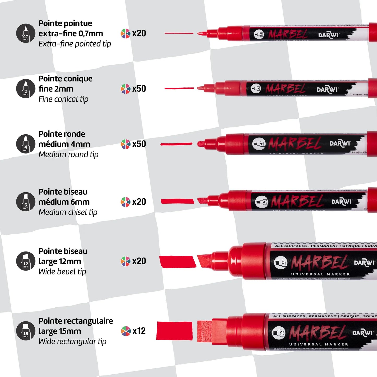 MARBEL Universal Point Round Marker Medium 4mm - Cement 159 (Pack x6)