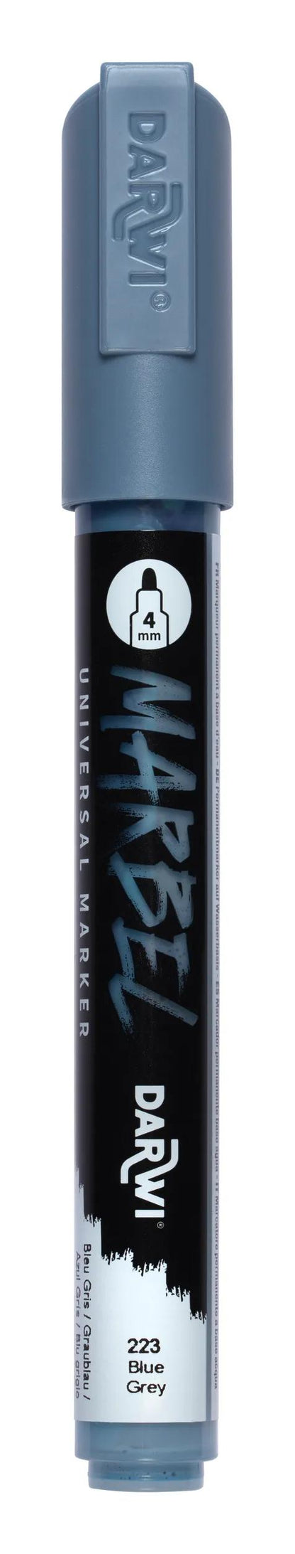 MARBEL Universal Point Round Marker Medium 4mm - Grey Blue 223 (Pack x6)