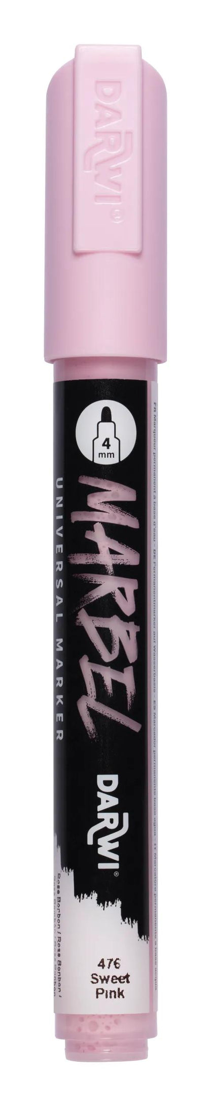 MARBEL Universal Pointe Ronde Medium 4mm Marker - Rose Bonbon (Paket x6)