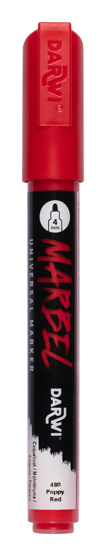 MARBEL Universal Marker Punkt rund Medium 4mm - Coquelicot (Paket x6)