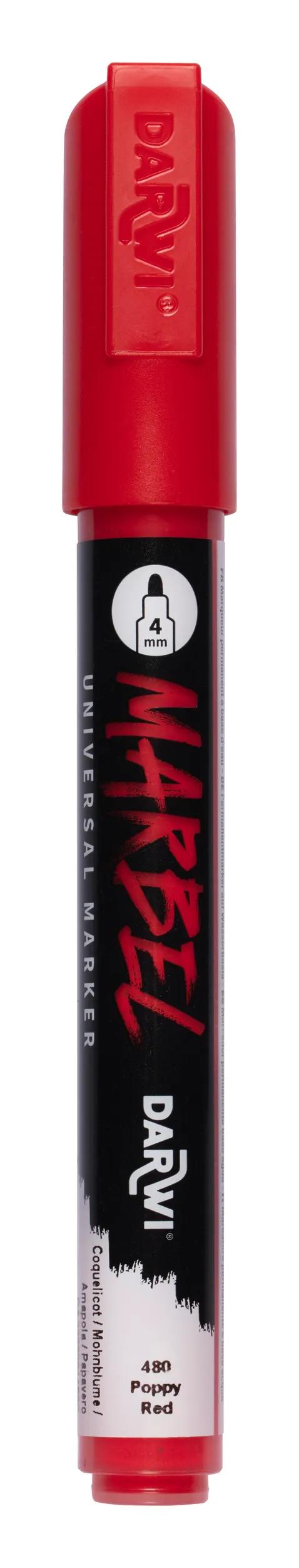 MARBEL Universal Marker Point Round Medium 4mm - Coquelicot 480 (Pack x6)