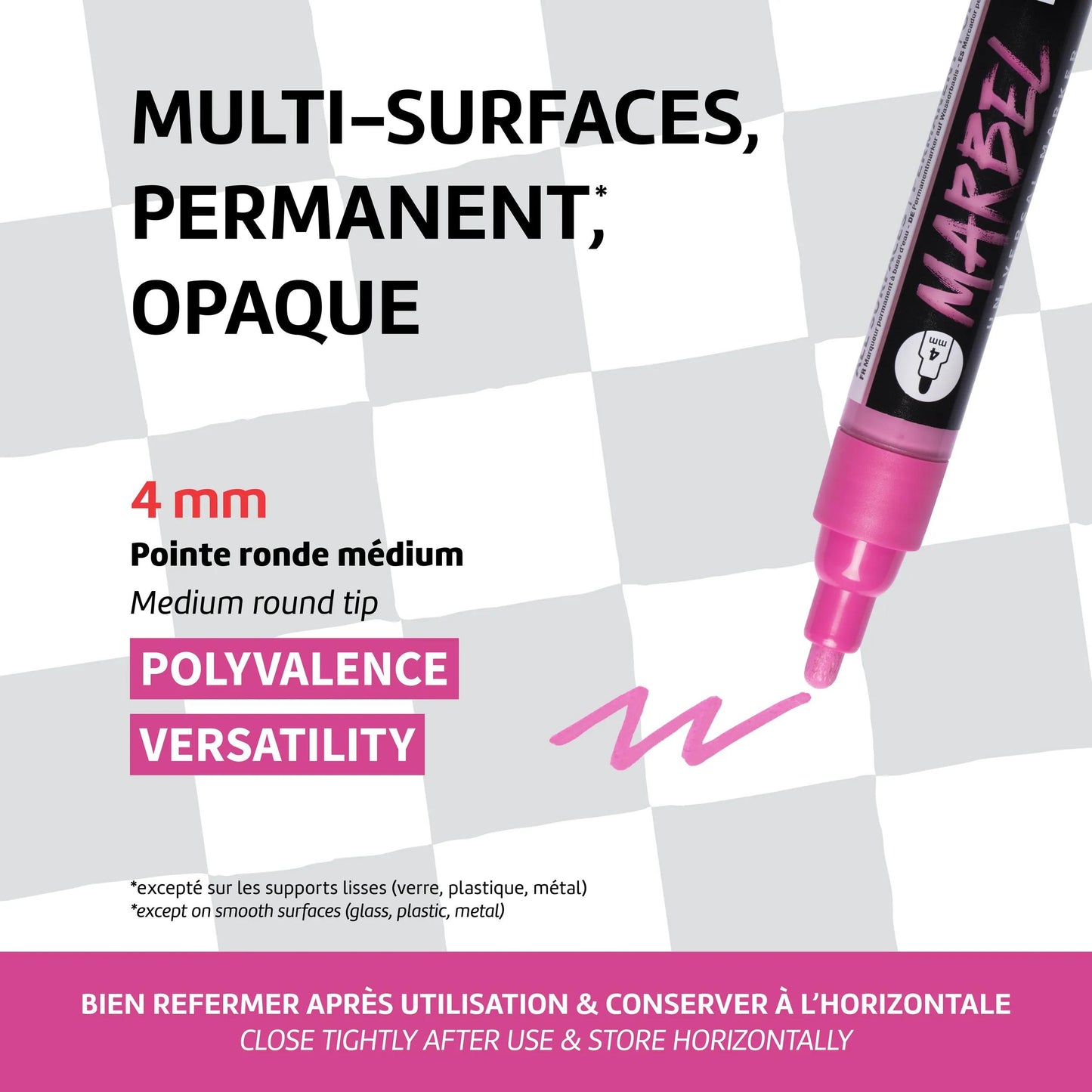 MARBEL Universal Pointe Ronde Medium 4mm marker - vermillon 490 (Pack x6)